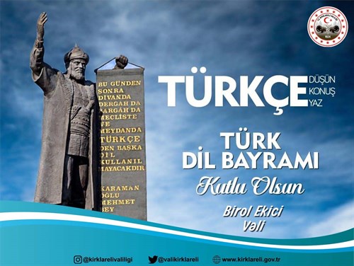 Valimiz Sayın Birol Ekici’nin  Türk Dil Bayramı Kutlama Mesajı