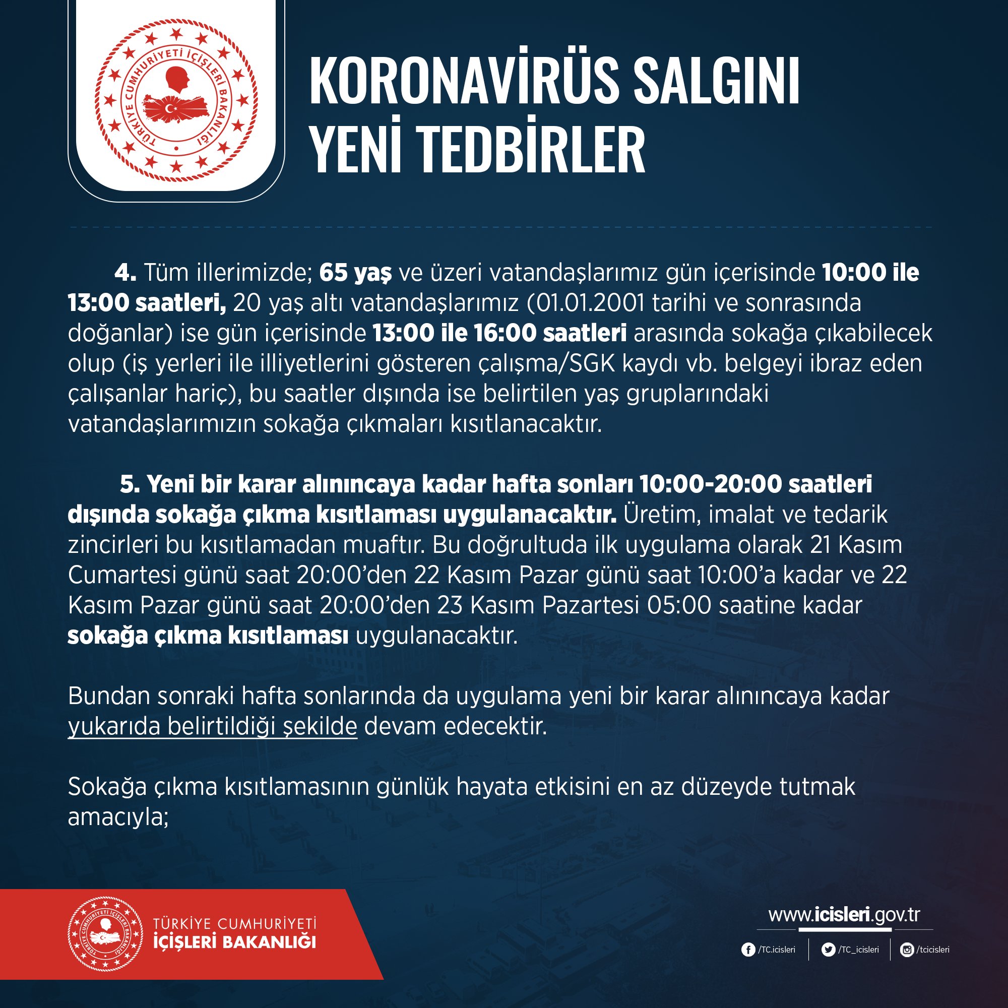 Koronavirus Salgini Yeni Tedbirler